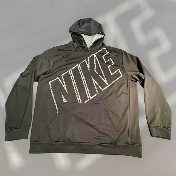 Nike Therma-Fit Hoodie Mens XXL Black Pullover Front Pockets 134.1=A0026 - Picture 1 of 12